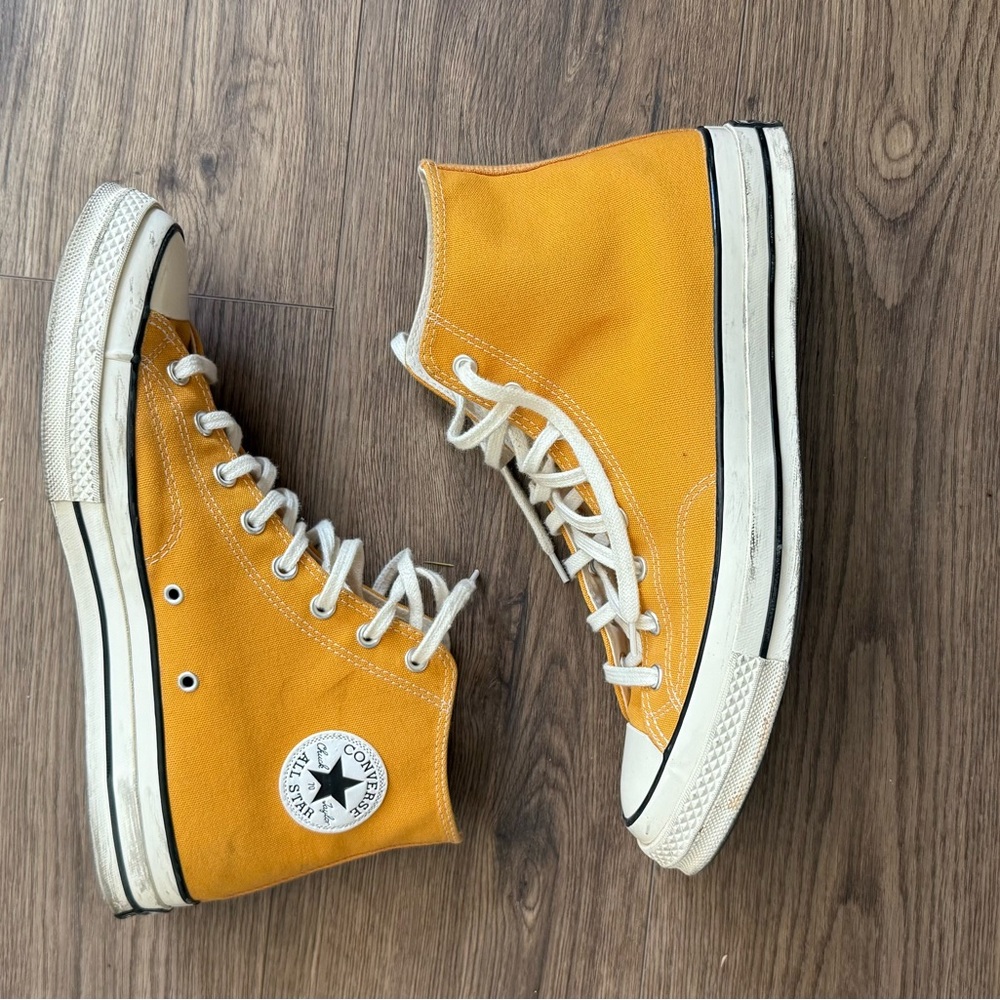 Converse High-Top Sneakers in Mustard Yellow